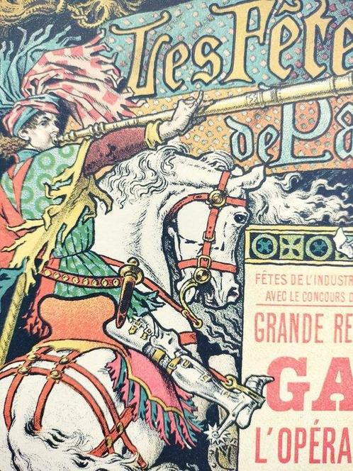 Eugène Samuel Grasset - Les Fêtes de Paris Grande, Antiek en Kunst, Kunst | Designobjecten