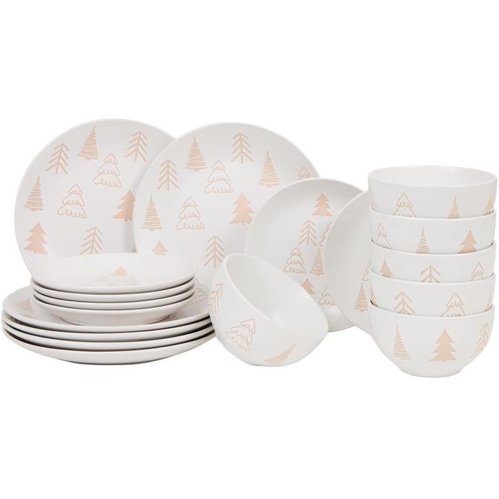 Service de table avec sapin de Noël - blanc cassé - 18, Diversen, Kerst, Verzenden