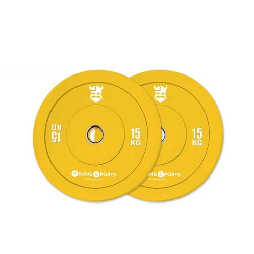 Viking Sports bumper plate 15 kg - slijtvast rubber - ide..., Sport en Fitness, Fitnessmaterialen, Nieuw, Ophalen of Verzenden