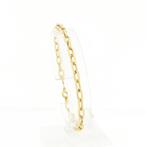 Gouden wijde ankerschakel armband | 20 cm (gouden armband), Ophalen of Verzenden, Gebruikt, Overige kleuren, Goud