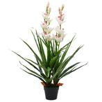 vidaXL Kunstplant met pot cymbidium orchidee 100 cm groen, Verzenden, Nieuw