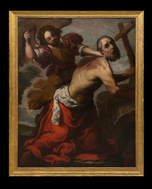 Maître Napolitain (XVII) - Flagellation de Saint Jerôme, Antiek en Kunst, Kunst | Schilderijen | Klassiek