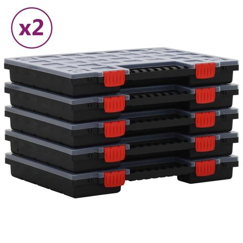 vidaXL Assortimentsdozen 10 st 40x30x5 cm polypropeen, Doe-het-zelf en Bouw, Gereedschapskisten, Nieuw, Verzenden