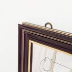 Spiegel- trapeziumvormig - Hout - decoratieve inscripties