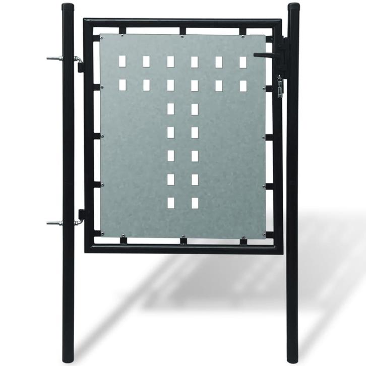 vidaXL Poort enkel 100x150 cm zwart, Tuin en Terras, Tuinpoorten, Nieuw, Verzenden