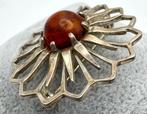 Sans Prix de Réserve - Broche Argent Ambre - ambre naturel, Handtassen en Accessoires, Antieke sieraden