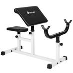 Biceps curl halterbank - zwart / wit, Sport en Fitness, Nieuw, Verzenden