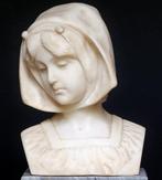 Schumacher * Jugenstil - Buste, Junge Frau - 26 cm - Albâtre