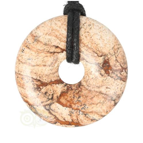 Landschaps Jaspis Donut hanger  Nr 15 - Ø 4 cm, Bijoux, Sacs & Beauté, Pierres précieuses, Envoi