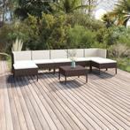 vidaXL 8-delige Loungeset met kussens poly rattan bruin, Verzenden, Nieuw, Loungeset