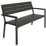 tectake Tuinbank Line 2-zitter met aluminium frame 128x59x88, Tuin en Terras, Verzenden, Nieuw