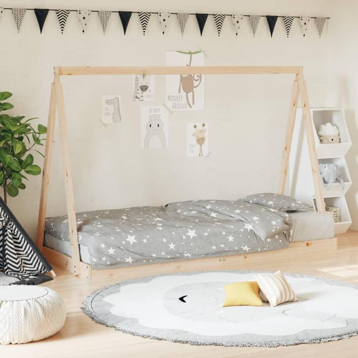 vidaXL Kinderbedframe 90x200 cm massief grenenhout, Kinderen en Baby's, Kinderkamer | Bedden, Nieuw, Verzenden