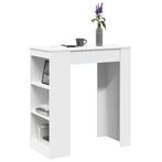 vidaXL Table de bar avec étagères blanc bois, Maison & Meubles, Verzenden, Neuf