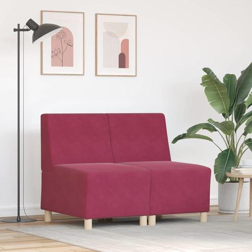 vidaXL Modulaire Sofa Eenheid Armless 2 pcs Wijnrood 55 x 74, Huis en Inrichting, Zetels | Zetels, Nieuw, Verzenden