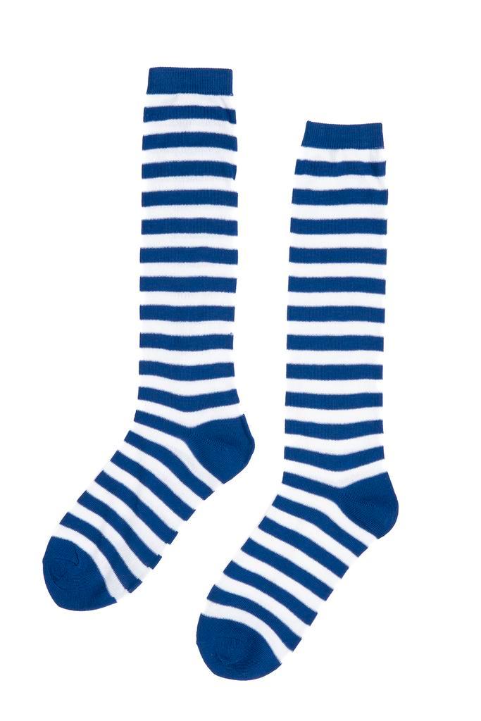 Sokken Blauw Wit Lange Gestreepte Kousen 36-41 Carnaval Voet, Kleding | Dames, Carnavalskleding en Feestkleding, Nieuw, Ophalen of Verzenden