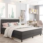 vidaXL Boxspring stof donkergrijs 180x200 cm, Verzenden, Nieuw