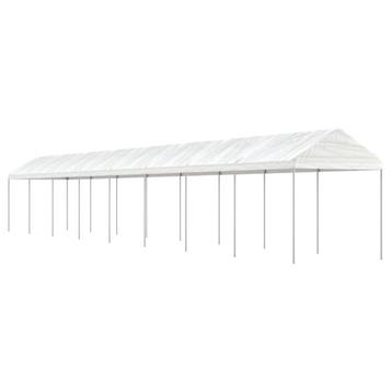 vidaXL Prieel met dak 17,84x2,28x2,69 m polyetheen wit, Tuin en Terras, Partytenten, Verzenden, Nieuw