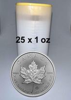 Canada. 2024 Canadian Maple Leaf BU coin, 25 x 1 oz, Postzegels en Munten