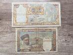 Wereld. - Algeria, Tunisia - 100, 1000 Francs - 1941/1953, Postzegels en Munten