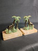 Boekensteunen - girafe - Marmer, Zinklegering