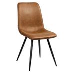 Stoelen | SPECTRA | Microvezel/Metaal | Cognac | Zwarte, Verzenden, Nieuw in verpakking