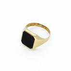 Ring - 14 karaat Geel goud Onyx - Zegelring