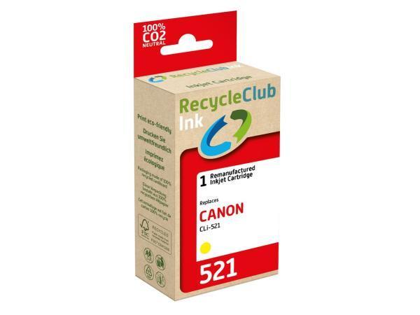 Veiling - 5x RecycleClub inktcartridge Canon CLI-521 geel 9m, Computers en Software, Printerbenodigdheden