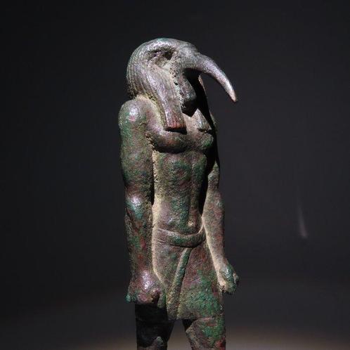 Égypte ancienne Bronze Sculpture du dieu Thoth. Basse, Verzamelen, Mineralen en Fossielen