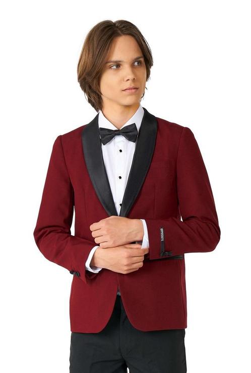 Bordeaux Rode Smoking Jongen Tiener OppoSuits, Kinderen en Baby's, Carnavalskleding en Verkleedspullen, Nieuw, Verzenden