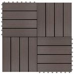 vidaXL 22 st Terrastegels 30x30 cm 2 m² HKC donkerbruin, Doe-het-zelf en Bouw, Verzenden, Nieuw