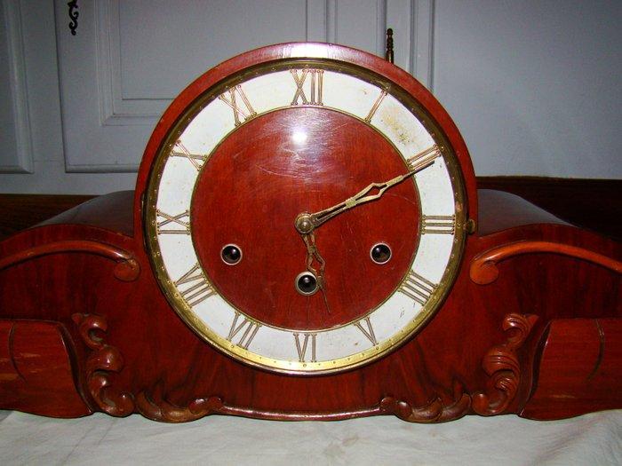 Pendule - Art Deco Hout, Messing - 1920-1930, Antiquités & Art, Antiquités | Horloges
