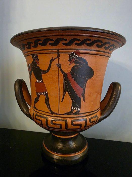 Aardewerk Vaas - 22 cm - Replica Griekse krater (Zonder, Antiek en Kunst, Antiek | Overige Antiek