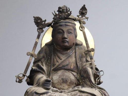 Seated Benzaiten Statue - sculptuur Hout - Japan -, Antiek en Kunst, Antiek | Overige Antiek