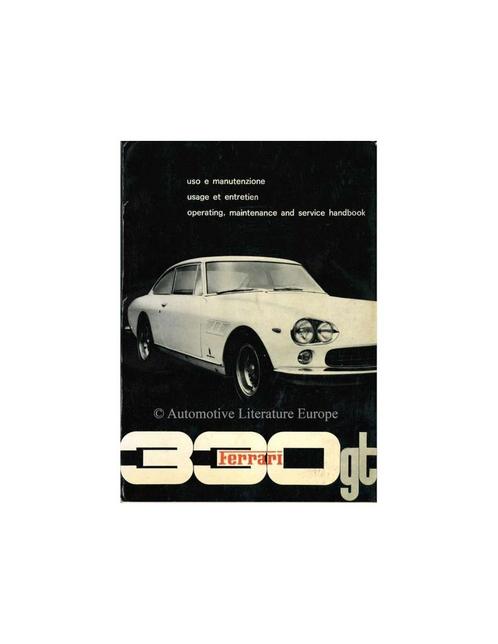 1964 FERRARI 330 GT 2+2 INSTRUCTIEBOEKJE, Auto diversen, Handleidingen en Instructieboekjes, Ophalen of Verzenden