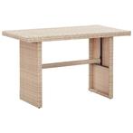 vidaXL Table de jardin Beige 110x60x74 cm Résine tressée, Verzenden