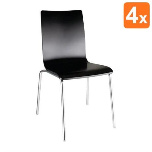 Stoelen | Hout/Staal | Black | Grijze Poten | Indoor |, Zakelijke goederen, Horeca | Keukenapparatuur, Nieuw in verpakking, Verzenden