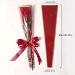 Hoes enkele bloem Rood met gouden streepje ca. 20 stuks, Nieuw