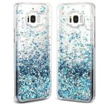 Hartjes & Glitter Luxe Vloeibare Case S8+ Plus - Azure Blauw, Verzenden