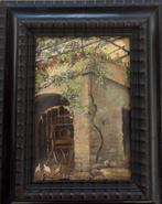 Scuola italiana (XIX-XX) (Firmato Guarlotti) - Nella Corte, Antiek en Kunst