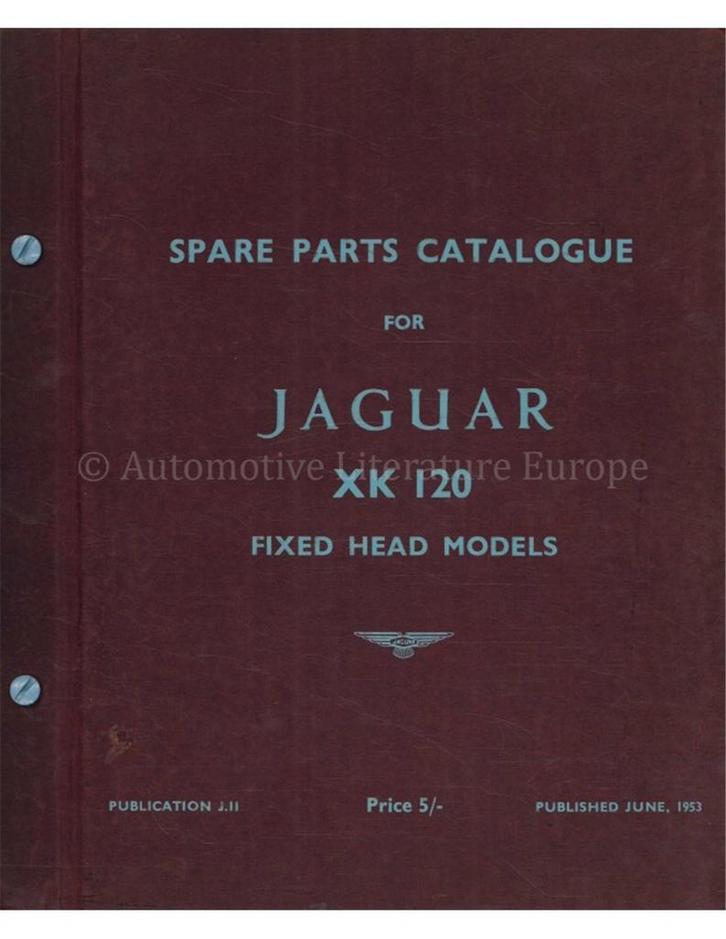 1953 JAGUAR XK 120 ONDERDELEN CATALOGUS ENGELS, Auto diversen, Handleidingen en Instructieboekjes