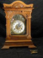 Art Nouveau tafelklok - Art Nouveau - Hout Messing -, Antiquités & Art, Antiquités | Horloges