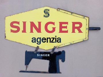 Singer - Smalterie Lombarde - Emaille bord - IJzer