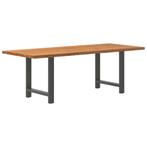 vidaXL Eettafel rechthoekig 220x90x74 cm massief eikenhout, Huis en Inrichting, Tafels | Eettafels, Verzenden, Nieuw