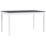 vidaXL Table de salle à manger Blanc et gris 140 x 70 x, Maison & Meubles, Neuf, Verzenden
