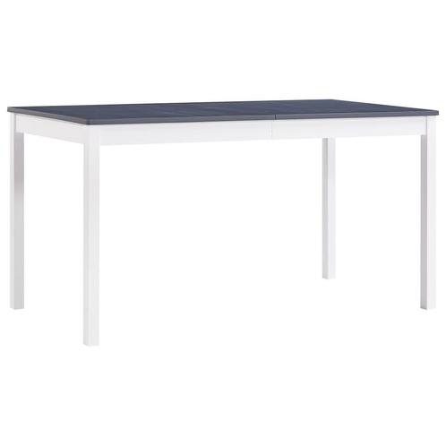 vidaXL Table de salle à manger Blanc et gris 140 x 70 x, Maison & Meubles, Tables | Tables à manger, Neuf, Envoi