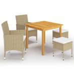 vidaXL Ensemble à manger de jardin 5 pcs Beige, Verzenden, Neuf