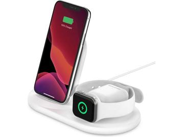 Belkin 3-in-1 Qi Draadloze oplader voor iPhone - 10W - Wit beschikbaar voor biedingen