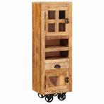 vidaXL Highboard met lade Bruin 40 x 30 x 120.5 cm massief, Huis en Inrichting, Verzenden, Nieuw