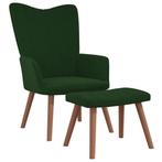 Donkergroene relaxzetel met voetenbank | Tweede kansje, Eenpersoons, Verzenden, Minder dan 75 cm, Nieuw