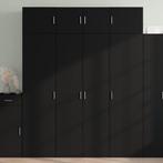 vidaXL Opbergkast 80x42,5x225 cm bewerkt hout zwart, Verzenden, Nieuw